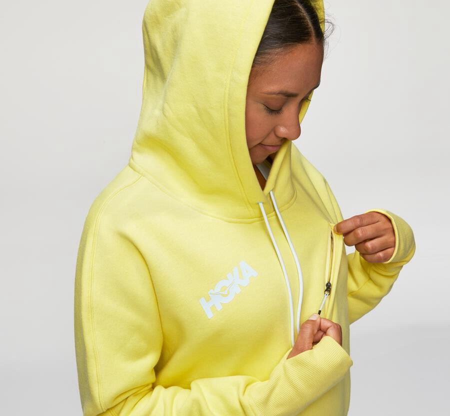 Hoka One One Hoodie Womens Yellow - Performance - 20956EDZV